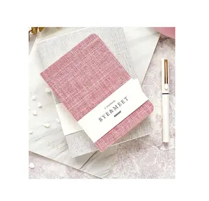 Quaderno di lino A6 B6 all'ingrosso diario con copertina rigida in tessuto fantasia bel diario con buona qualità