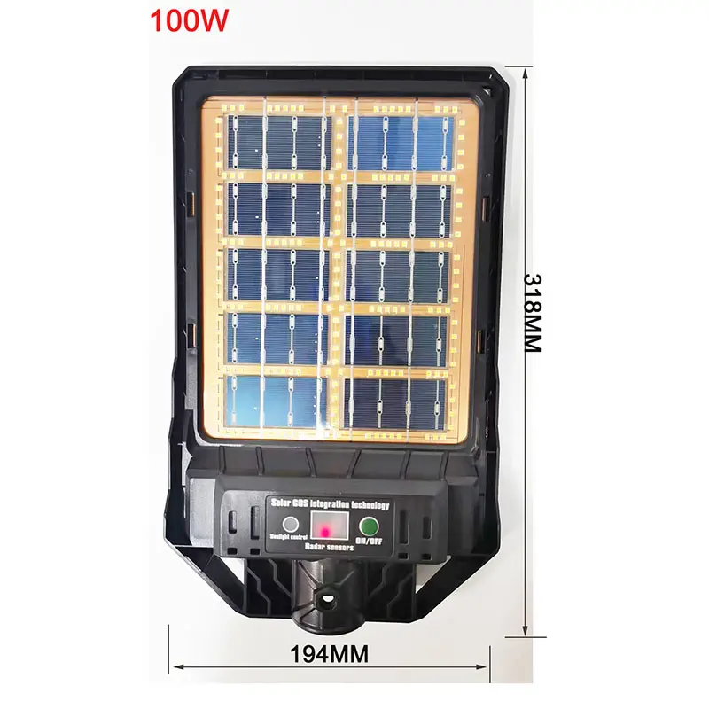 LECUSO nouveau lampadaire solaire extérieur étanche 50w 100w 200w 300w 400w intégré tout en un led