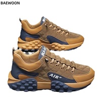 BAEWOON B28 Chaussures décontractées antidérapantes et résistantes à l'usure pour hommes, chaussures de sport, baskets à semelle épaisse pour l'extérieur, chaussures de travail pour le bureau et l'usine
