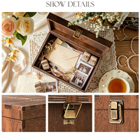Boîte de rangement en bois rustique avec couvercle, coffre en bois personnalisable à graver pour les souvenirs de mariage des couples, cadeau spécial pour un anniversaire