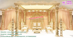 Mandap de Pilar de Cisne Blanco para Bodas en Sudáfrica, Mandap de Pilar de Cisne Blanco para Bodas Imperiales en Dallas, EE. UU. - Product Image 4