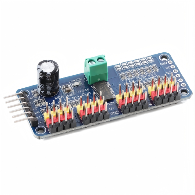 PCA9685A 16-channel PWM Servo Motor Driver Expansion Board Module - Single-chip Microcontroller I2C Interface Control Board