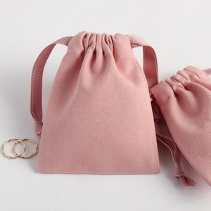 New Jewelry <b>Pouches</b> <b>Drawstring</b> Bags on Sale Cotton and Linen Jewelry Velvet Bags - Product Image 4