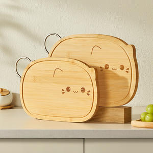 Tabla de cortar de bambú con forma de gato Lingmiao de 40x25cm, antibacteriana, para cocina, frutas y alimentos para bebés. - Product Image 4