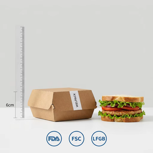 WELPACK 16oz Vouwvrije Burgerdoos voor Gourmet Voedselverpakkingen, Composteerbare Sandwichdoos van Voedselveilige Kwaliteit met Aangepast Logo Mat UV - Product Image 2