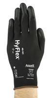 Gants de travail de sécurité Ansell Hyflex 48-101 noirs, revêtement PU, doublure en nylon, imperméables, résistants à l'abrasion, multi-usages, pour usage extérieur