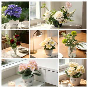 Herbe de la <span class=keywords><strong>Pampa</strong></span> Artificielle Décorative, 3 Tiges dans un <span class=keywords><strong>Vase</strong></span> en Céramique Blanche, Fausses Fleurs de Roseau Marron <span class=keywords><strong>pour</strong></span> Salon, Bureau, Décoration d'Automne - Product Image 4