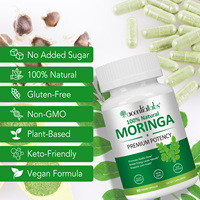Acentiallabs Capsules de poudre d'extrait de feuilles de Moringa végétaliennes, capsules naturelles et biologiques de Moringa pour le soutien du sommeil et la santé des articulations