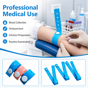 Risenmed Muestras Gratis Torniquete Médico Desechable de Goma Elástica con Botón y Orificio, Torniquete de Vendaje de TPE Sin Látex - Product Image 6