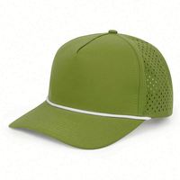 Casquette 5 panneaux personnalisée OEM, imperméable, avec trous découpés au laser