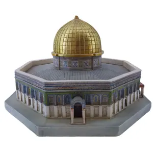Large Size Gold Color Al-aqsa Mosque Islamic Sculpture Home Decor Gifts For Table
