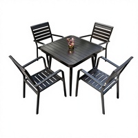 Ensemble bistrot table et chaises design nordique peu encombrant, pliable, imperméable, empilable, mobilier de patio extérieur pour petits espaces