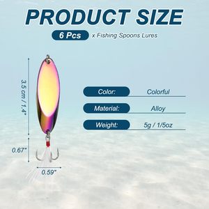 Señuelo de pesca metálico de 1.5g - 42g para lubina, cebo de agua dulce con lentejuelas, cuchara giratoria, 6 colores, señuelos duros para pesca. - Product Image 3