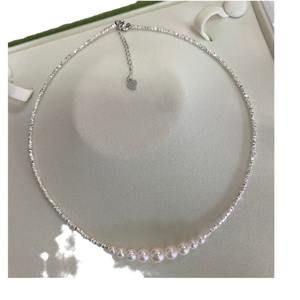 Collar de Cadena de Lujo Ligero de 4-8 mm con Diseño de Cielo Estrellado para Mujer, Plata de Ley, Plata Pura, con Detalles de Perlas - Product Image 5