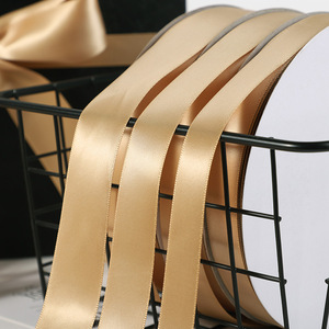 1/4, 1 1/2 di pollice 100 iarde 1.5 nastro di raso oro Champagne personalizzato-confezione regalo, decorazioni nuziali, artigianato e decorazioni per feste - Product Image 2
