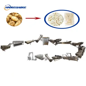 Stainless Steel 304 Fully Automatic Frozen French Fries Making Machine Potato Chips Production Line