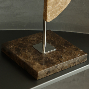 Minimalista de diseño único doble arco Luna escultura Hotel hogar sala de estar decorativo mármol arte artesanía piedra Interior objeto - Product Image 6