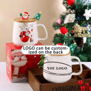 Christmas Ceramic Mug Custom Logo Santa Print <b>Gift</b> Cup Nordic <b>Retro</b> Coffee Mug for Holiday Season - Product Image 5