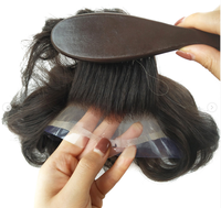 Prothèse capillaire pour hommes à nœuds blanchis, base en dentelle, aspect cuir chevelu naturel, en cheveux humains, système de remplacement capillaire, vente en gros
