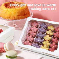 Boîte à emporter de gâteau rectangulaire transparente Macaron Cookie cuisson estampage pour Amazon carte blanche pour emballage de pâtisserie alimentaire