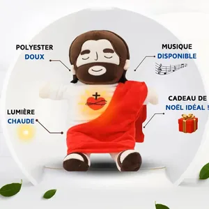 Peluche personnalisée Yelakey Jésus respirant apaisant pour enfants, jouet doux et confortable en forme de cœur sacré pour cadeau de Pâques - Product Image 3