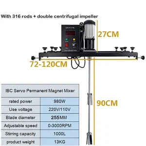 Easy to operation ibc mixer/High quality 1000 L electric lift mixer 1 ton IBC barrel with mixer/air lift agitator