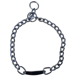IDEAL STAR 25 mm X 50 cm <b>Metal</b> Choke <b>Dog</b> <b>Collar</b> with Plate Pet Training Supplies - Product Image 2