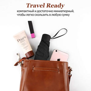 Mini poche Super légère 190g pour femmes, petits parapluies pliants coupe-vent pour voyage, <span class=keywords><strong>parapluie</strong></span> Compact pour hommes sous la pluie - Product Image 5