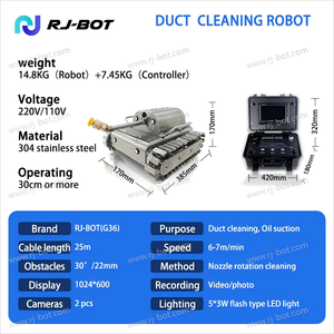 เครื่องมือ<span class=keywords><strong>ท</strong></span>ำความสะอาด<span class=keywords><strong>ท</strong></span>่อระบายน้ำมันในครัวอุตสาหกรรมคุณภาพสูง RJ-Bot G36 รุ่นใหม่ หุ่นยนต์<span class=keywords><strong>ท</strong></span>ำความสะอาดปล่องไฟแบบหมุน <span class=keywords><strong>ท</strong></span>ำจากสแตนเลส กันน้ำระดับ IP65 - Product Image 4