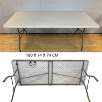 Table pliante de 180 cm, légère, pliable, table de camping pliante pour l'extérieur
