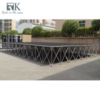 Scène modulaire portable en aluminium et contreplaqué, durable, à montage rapide, capacité de charge de 750 kg, pour événements, concerts, mariages, chœurs