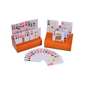 Wooden Playing Card Holder Tray Rack Organizer for Kids Seniors Adults - 13.8 inch* 3.1 Inch Extended Versions Long Enough