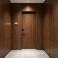 Porte intérieure en PVC insonorisée 46 dB, prête à l'emploi, avec technologie de double jointement en T, tailles personnalisées pour salle de bain et hôtel