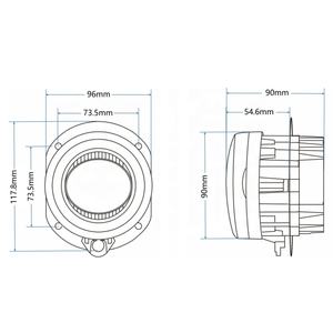 Módulo de faro delantero de luz antiniebla serie L4060 de 90mm para autobús urbano con luz de posición para Mercedes-Benz ECONIC Volvo Bus - Product Image 6