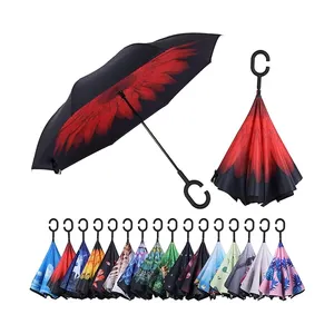 Bán Buôn Windproof Mưa Hai Lớp Đảo Ngược Ngược Ngược Ngược Xuống C Xử Lý Ô Cho Bán