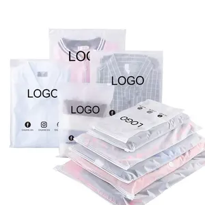 Zycx nhựa cá nhân Zip Poly túi quần áo bao bì Ziplock túi quần áo tùy chỉnh PVC Frosted dây kéo túi