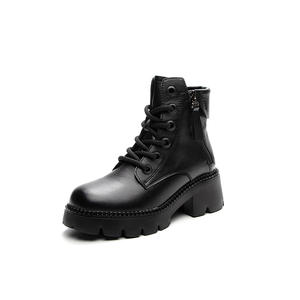 2025 nuevas <span class=keywords><strong>botas</strong></span> Martin de cuero de Otoño de celebridades de Internet, zapatos de mujer, <span class=keywords><strong>botas</strong></span> cortas altas de estilo británico de fondo grueso - Product Image 5