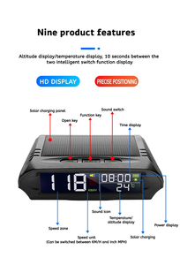 <span class=keywords><strong>Compteur</strong></span> <span class=keywords><strong>de</strong></span> <span class=keywords><strong>vitesse</strong></span> GPS X98 avec affichage tête haute à charge solaire, alarme numérique intelligente pour voiture, rappel personnalisé, électronique - Product Image 2