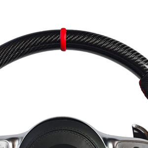 Volant modifié en fibre de carbone avec étiquette rouge pour Mercedes Benz A GLA B GLB C GLC E GLE CLS ZC-809-T123-F - Product Image 2