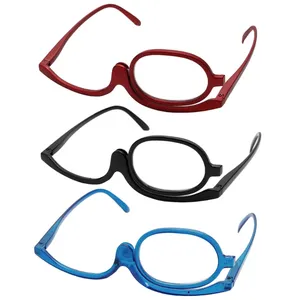 Wholesale Fashion Women Magnifying Glasses Rotating Folding Makeup Eyeglasses Make Up Reading Glasses +1.0~+4.0