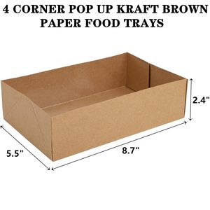 ถาดอาหารกระดาษ 4 มุมแบบป๊อปอัพ กล่องอาหารคราฟท์กั<span class=keywords><strong>น</strong></span><span class=keywords><strong>น</strong></span>้ำมั<span class=keywords><strong>น</strong></span> กล่องกระดาษสำหรับใส่อาหารสำหรับงานปาร์ตี้ สนามกีฬา โรงภาพยนตร์ <span class=keywords><strong>น</strong></span>าโช - Product Image 2