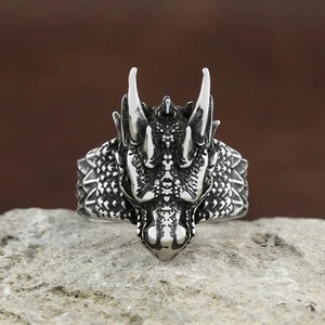 yunnique Dragon Head <b>Ring</b> Stainless Steel Men's Animal Jewelry Gift Occasion JZ0085 - Product Image 2