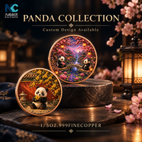 Pièce de monnaie Panda personnalisée, pièce commémorative en alliage de zinc et cuivre massif avec boîte de présentation en acrylique pour cadeaux