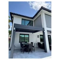 Gazebo6 de jardín exterior con techo de metal grande con parte superior de acero por 12 pérgola moderna 6 con lados de cierre