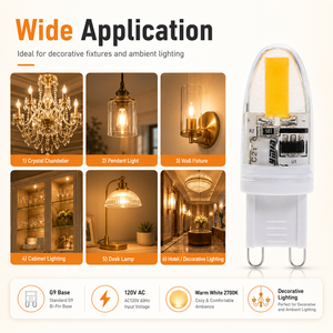 Ampoule LED G9 1,8W Epistar COB Silicone Dimmable 150-170LM AC120V/AC230V 2700K-6500K CE ETL RoHS 15000H Garantie 2 ans - Product Image 4