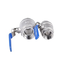 Acero inoxidable Ss 1000 Wog 304 316 Ss316 2 PC 2 piezas Válvula de bola de dos piezas DN10 DN15 DN20 DN50