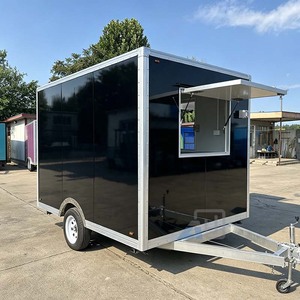 Rimorchio per Catering Mobile con Asse Singolo e Telaio in Alluminio, Carretto Commerciale <span class=keywords><strong>Vintage</strong></span> per Alimenti da Strada, Mini Chiosco Isolato per Cibo all'Aperto - Product Image 5