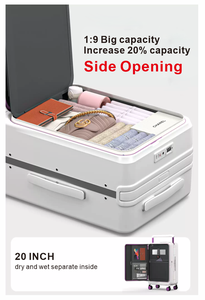 2025 nouveauté grande capacité bagages ouverts avant et latéraux PC <span class=keywords><strong>valise</strong></span> à large poignée <span class=keywords><strong>avec</strong></span> <span class=keywords><strong>chargeur</strong></span> <span class=keywords><strong>USB</strong></span> bagages à main - Product Image 5