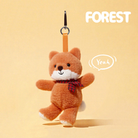Porte-clés en peluche douce personnalisable, adorable et de haute qualité, en forme de renard, pour sac ou pendentif
