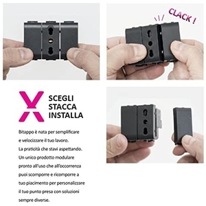 4Box - Enchufe de pared con 2 tomas, sin conexión a tierra, de plástico, color blanco, para Bticino Matix - Product Image 3